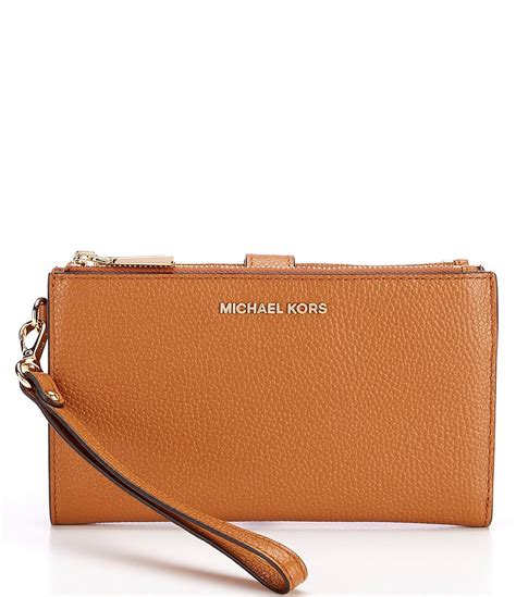 michael kors adele double zip wristlet soft pink|michael kors double zipper wallet.